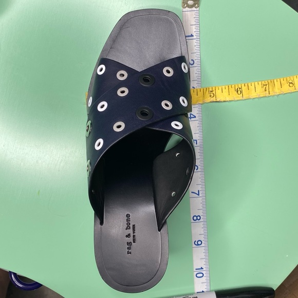 Rag & Bone Paige Sandals NEW Blue Black Sz 8 - Picture 12 of 16